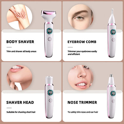 4 in 1 Lady Body Electric Trimmer Eyebrow Nose Women