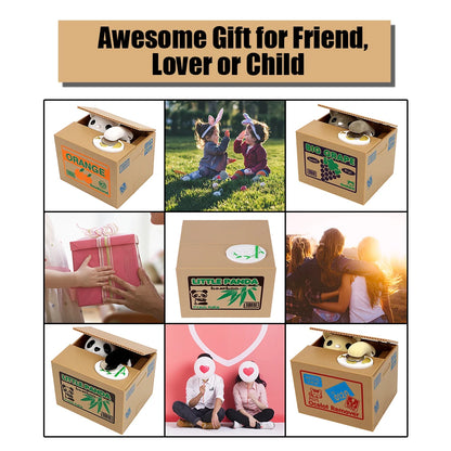 Cute Automated Panda Cat Steal Coin Bank Money Saving Box
