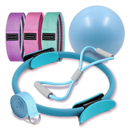Pilates Basic Set Fitness Ball Elastic Stretch Belt