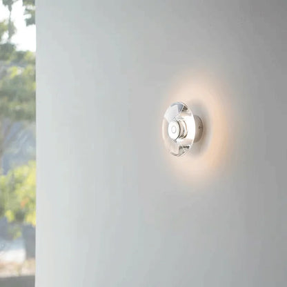 Modern Round Crystal Bedside Lamp Bedroom Living Room