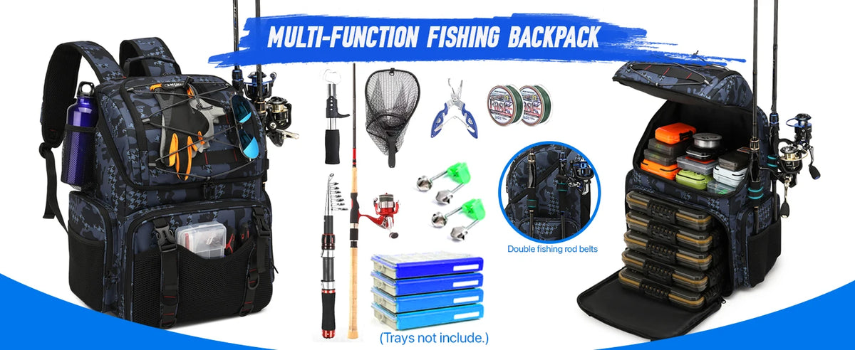 Fishing Backpack 45L Cooler Fishing Tackle Storage Bag