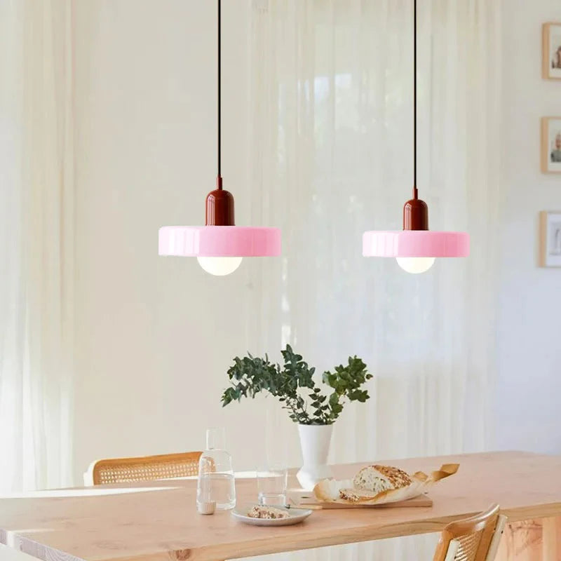 Nordic Retro Glass Pendant Lamps Indoor E27 LED Chandelier