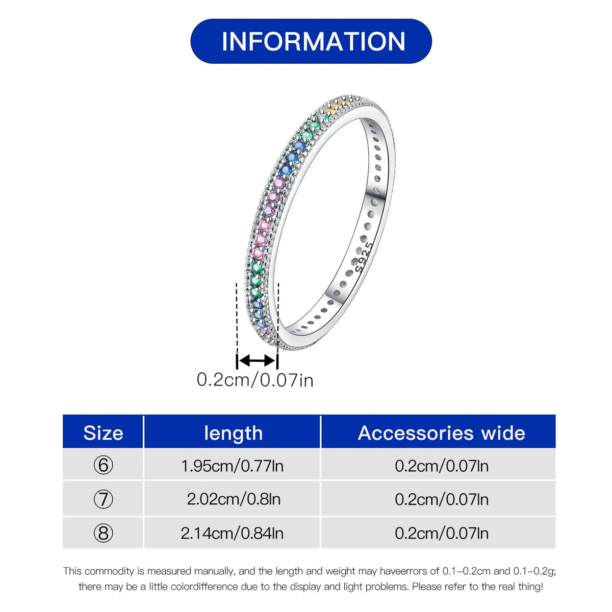 925 Sterling Silver Three-Ring Stackable Ring for Women