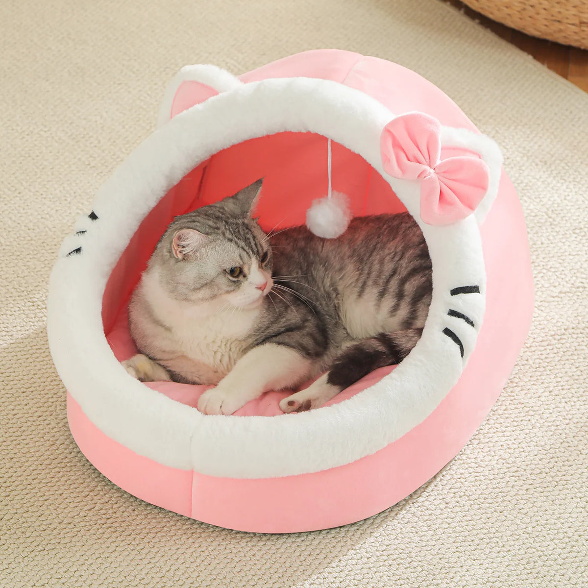Cute And Soft Cat House Super Cat Bed Warm Deep Sleep Comfort