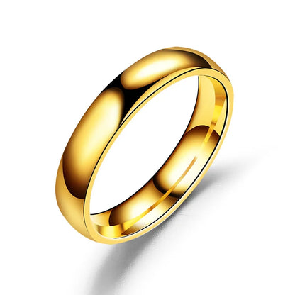 Simple 4mm 6mm Titanium Ring Women Men Prevent Allergy