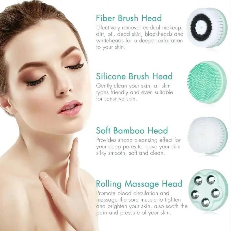 4 in 1 Electric Facial Cleansing Brush Sonic Skin Care