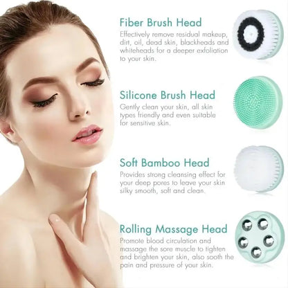 4 in 1 Electric Facial Cleansing Brush Sonic Skin Care