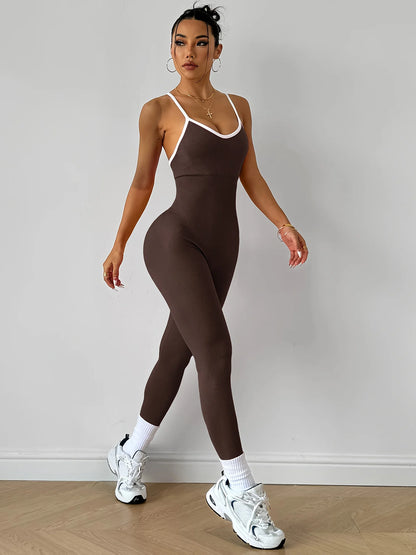 Girls Pink Sports Jumpsuit Running One Piece Bodysuit