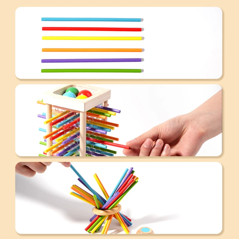 Parent child interactive wooden stick children's