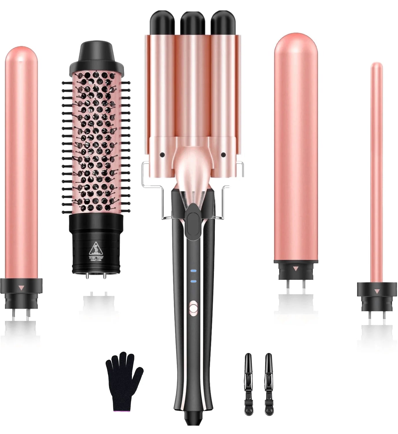 6-in-1 Hair Curler with 3 Barrel Hair Crimper