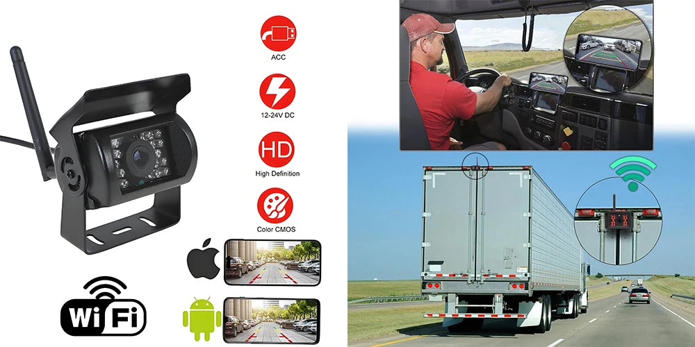1080P WiFi Magnetic Solar Wireless Backup Camera