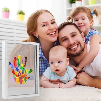 Family Handprint Kit Clear DIY Handmade Keepsake Wooden Frame