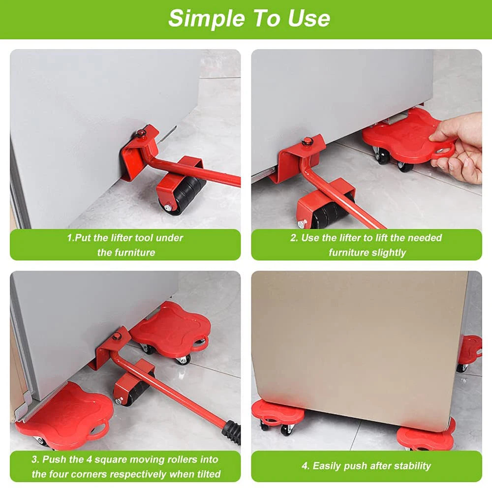 Professional Furniture Mover Tool Set Heavy Stuffs Transport Lifter