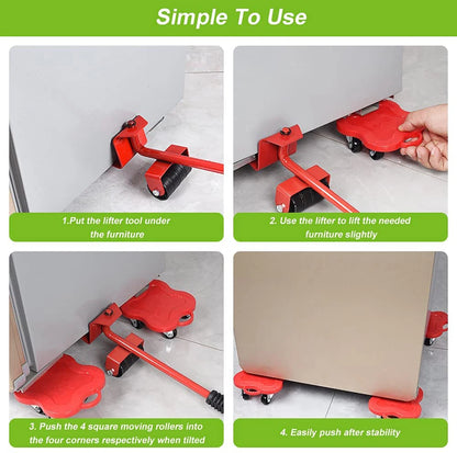 Professional Furniture Mover Tool Set Heavy Stuffs Transport Lifter