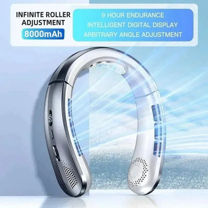 8000mAh USB Hanging Neck Fan Portable Bladeless