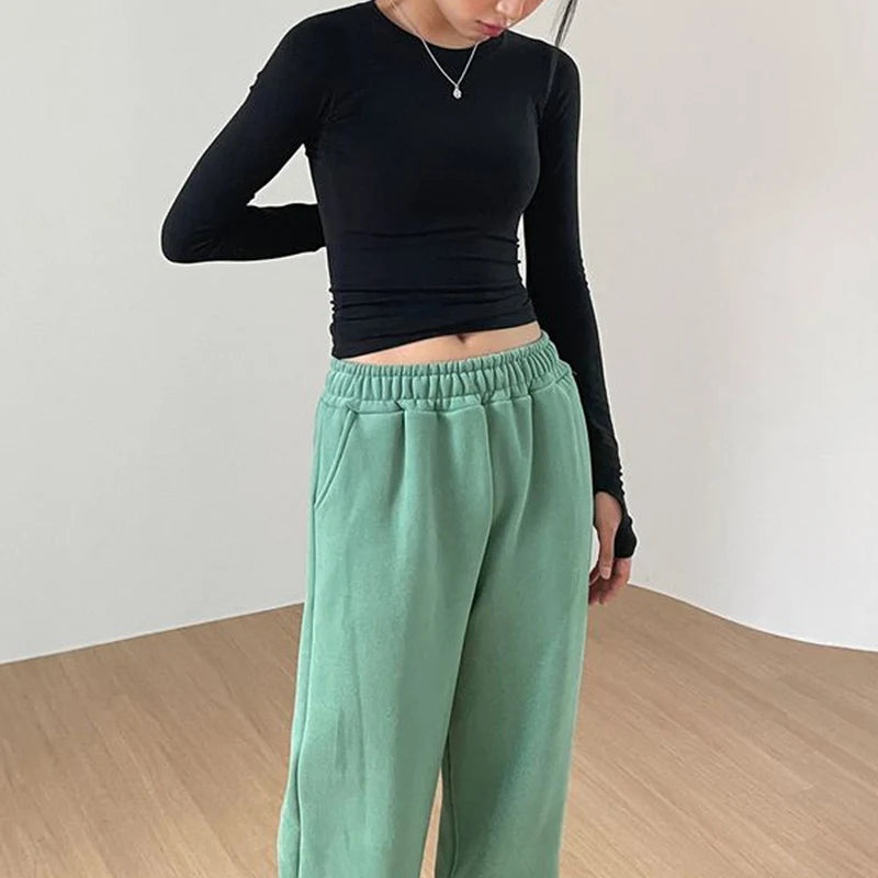 Women Casual Slim Fit Long Sleeve O-Neck T-shirts