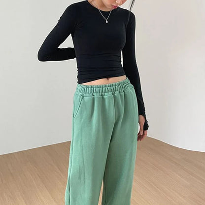 Women Casual Slim Fit Long Sleeve O-Neck T-shirts