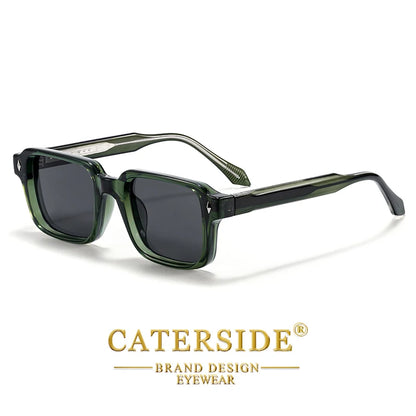 Vintage Men's Square Sunglasses Brand Design Temple