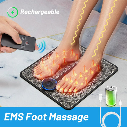 Electric EMS Foot Massager Pad Relief Pain Massage Mat