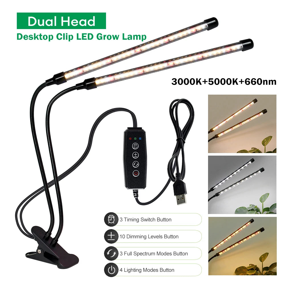 Clip-On LED Grow Light with Gooseneck