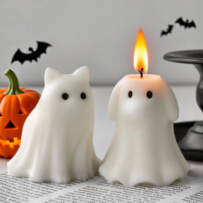 DIY Halloween Candle Spook Puppy Cat Silicone Mold