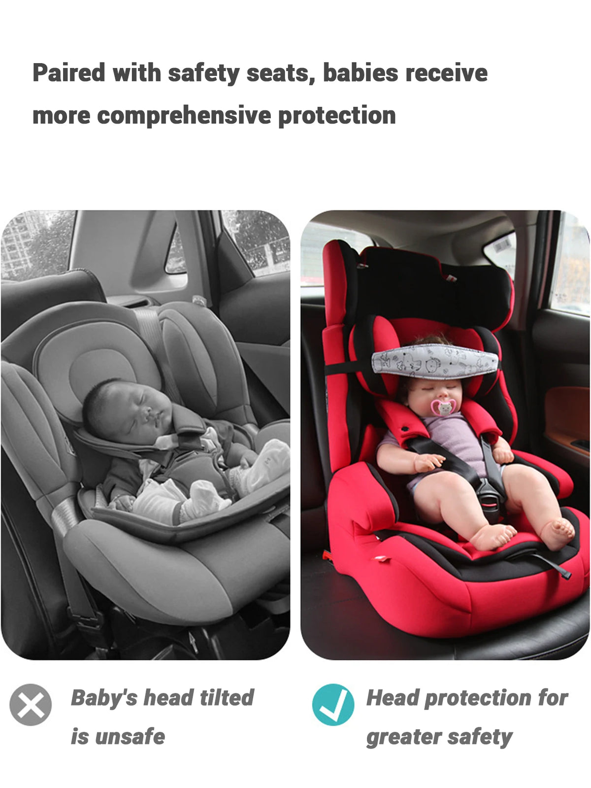Baby Car Seat Head Support Children Stroller Fastening Belt