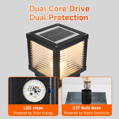 Outdoor Lighting Pillar Lights Remote Control Solar Chapiter Lamp