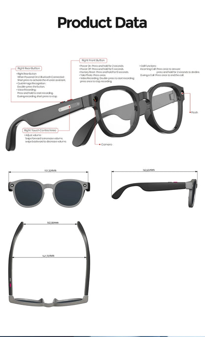 Lenovo AI Smart Glasses AI Translation 8MP HD Camera