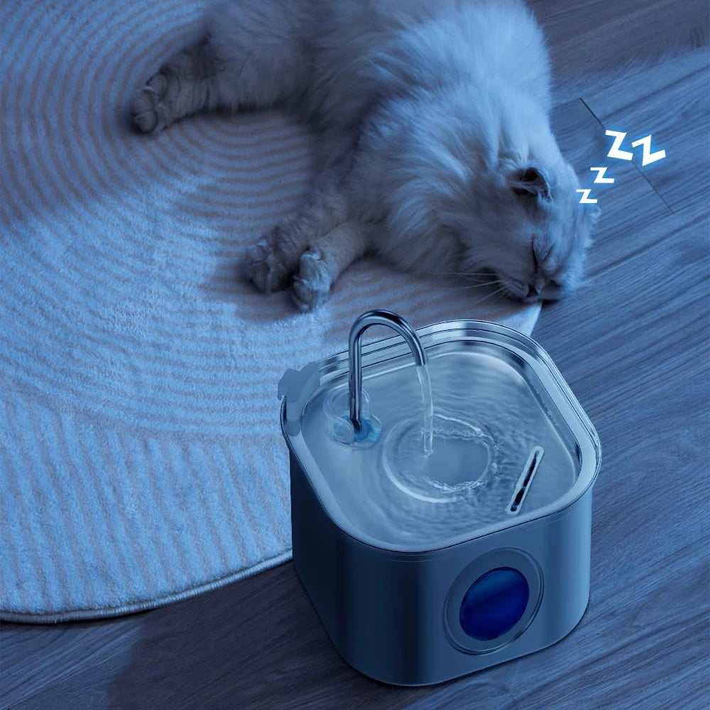 Automatic Cat Water Fountain Square Stainless Steel
