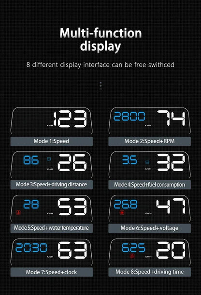 Gauge Display Car Head Up LCD Car Digital Odometer