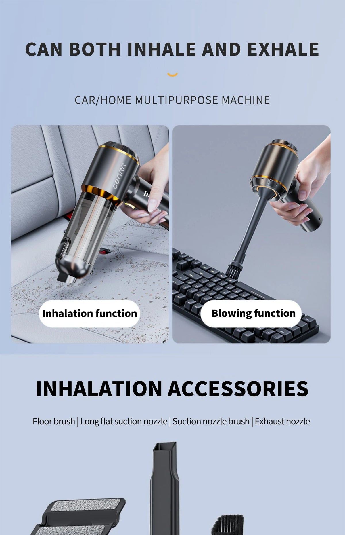 CENRR 998000PA Car Vacuum Cleaner Strong Suction