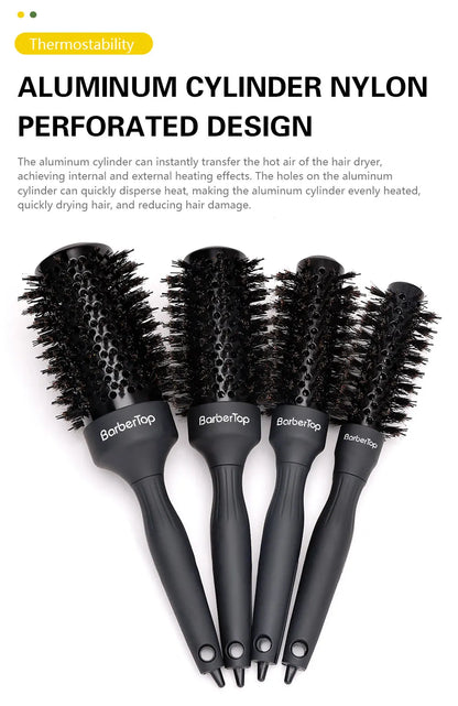 Handle Round Rolling Brush Straight Twill Hair Comb