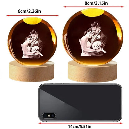Customized personalized crystal ball night light