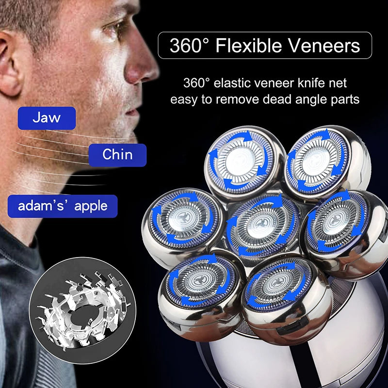 Electric Shaver 7D Floating Cutter Head Base Men Beard Trimmer