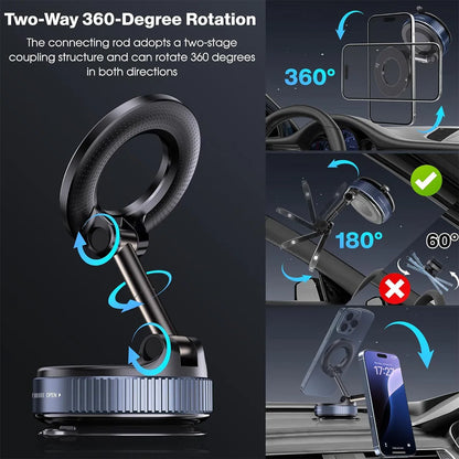 Magnetic Suction Cup Phone Mount for Magsafe 360° Adjustable