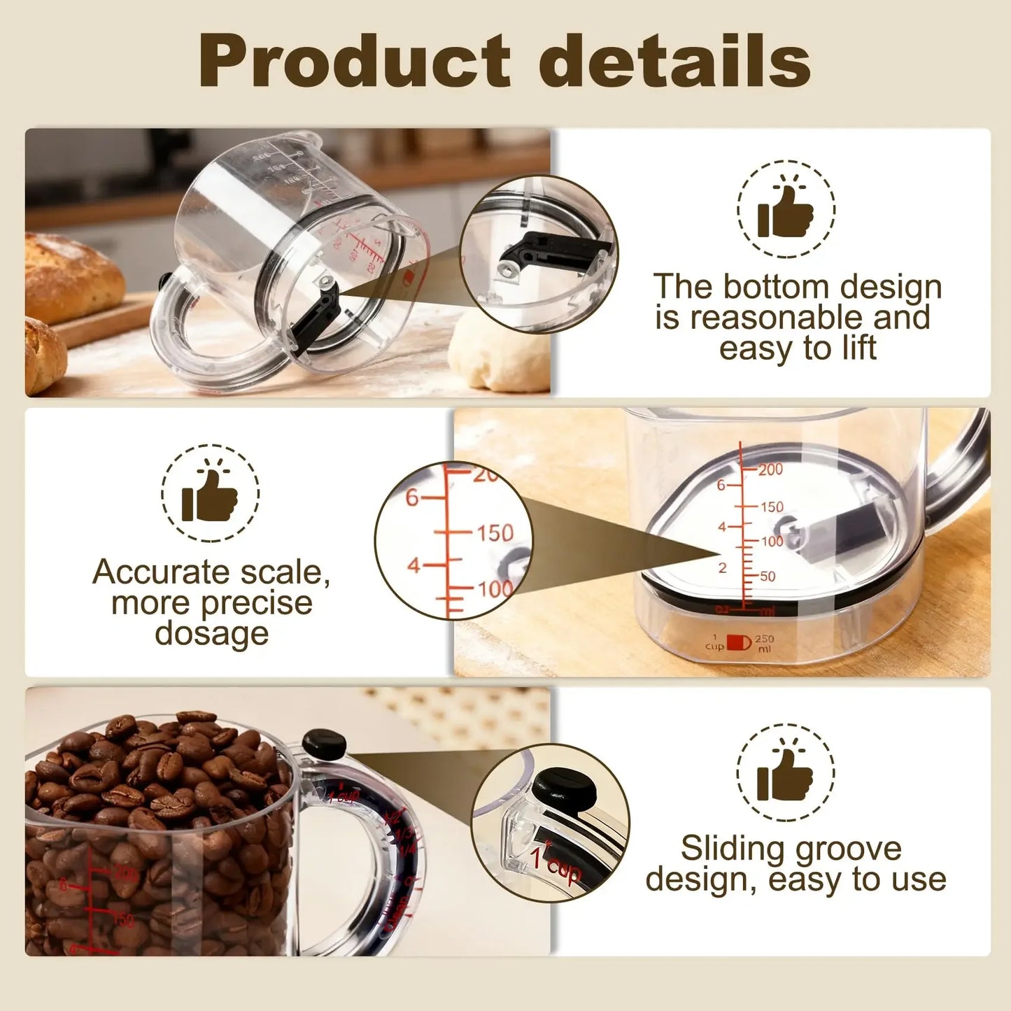 Adjustable Measuring Cup Multi-Functional Measuring Cup