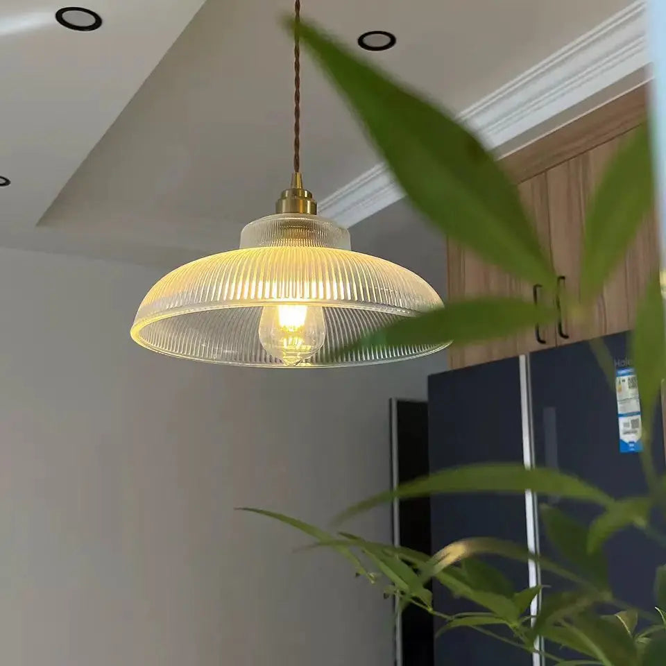 Nordic Glass Pendant Light Green Hanging Lamp Living Room