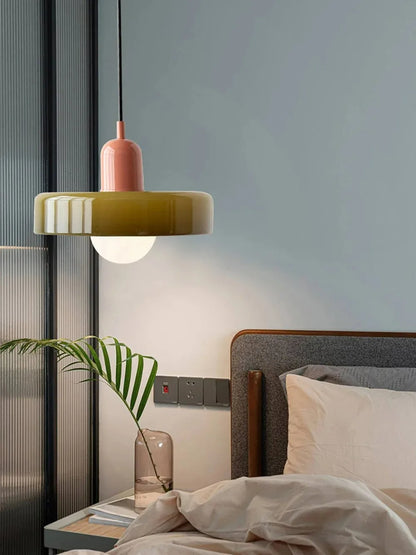 Nordic Retro Glass Pendant Lamps Indoor E27 LED Chandelier