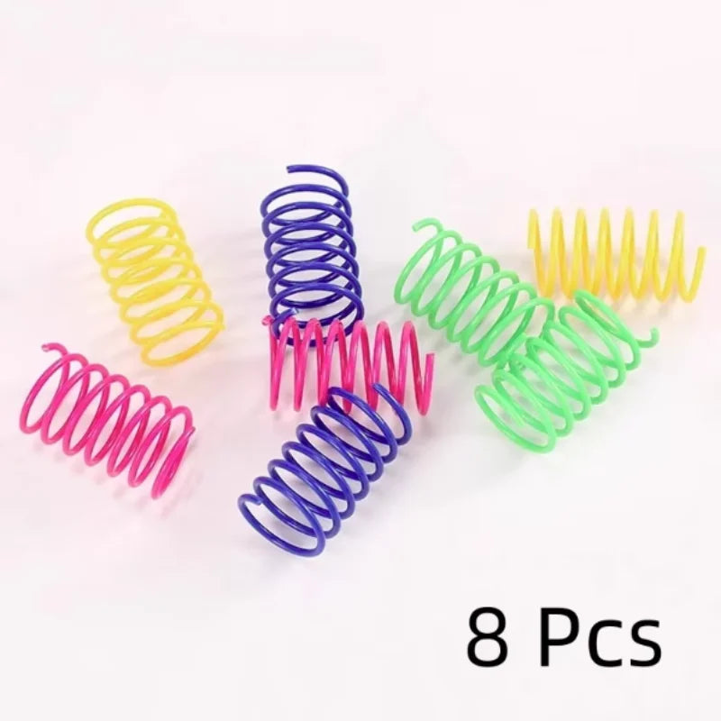 4/200Pcs Interactive Cat Spring Toy Spiral Colors