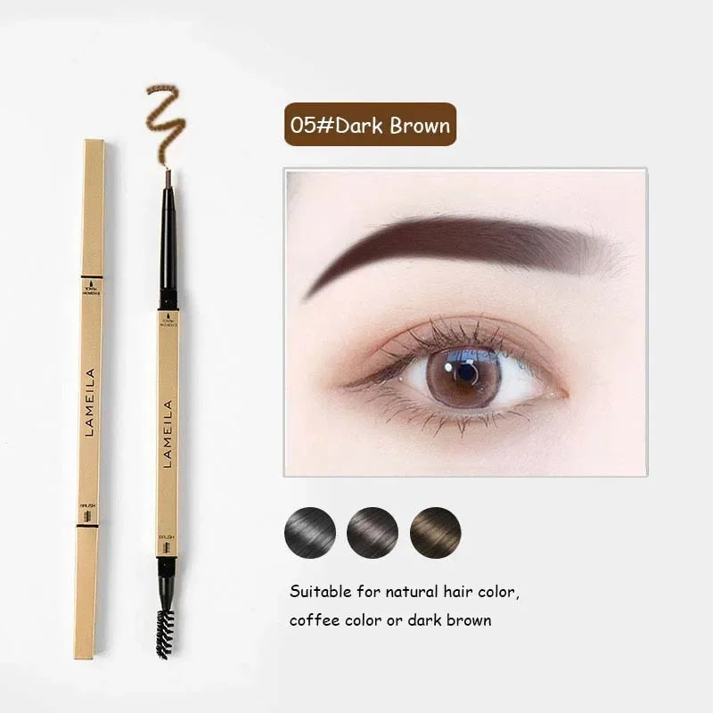 Double Head Eyebrow Pencil with Brush Waterproof Smooth