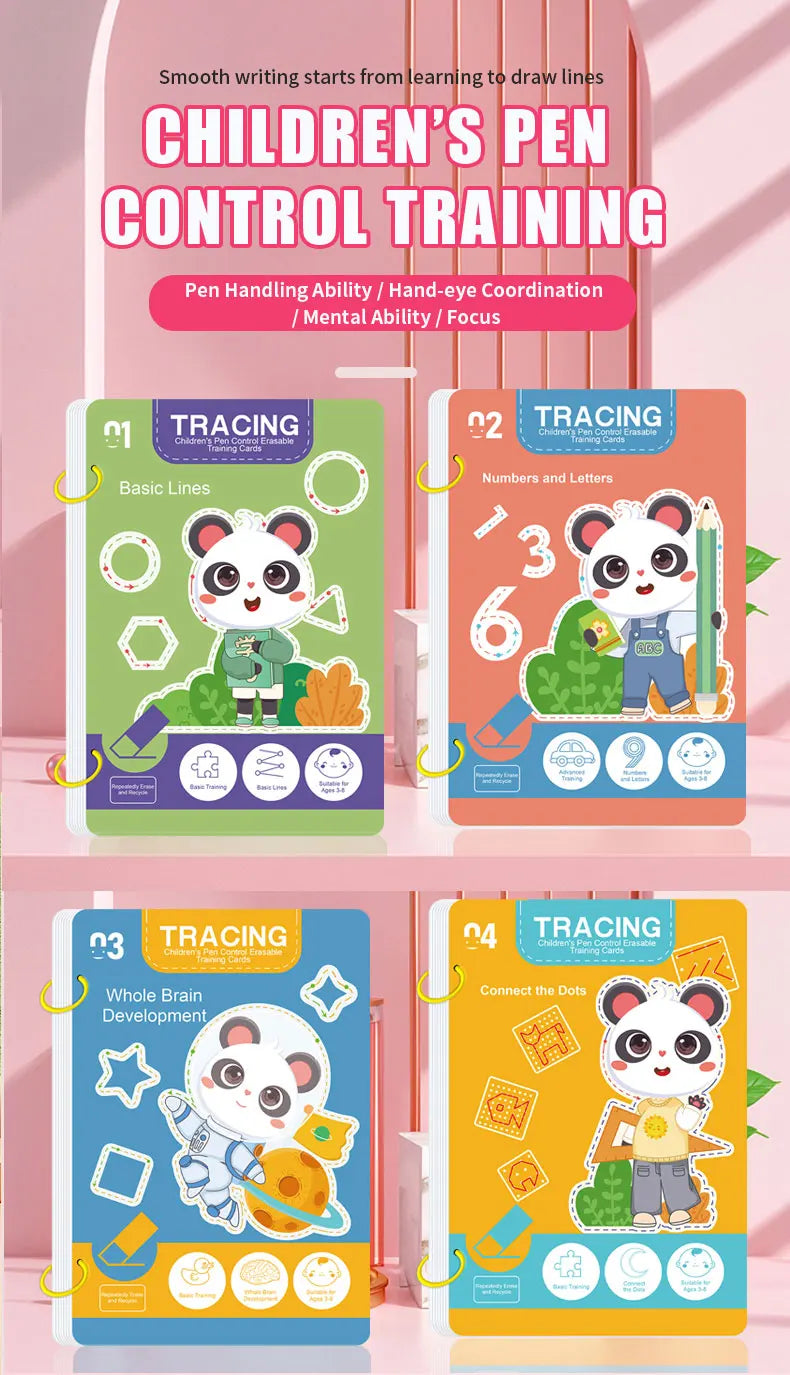 34-Page Children's Reusable Workbook Set