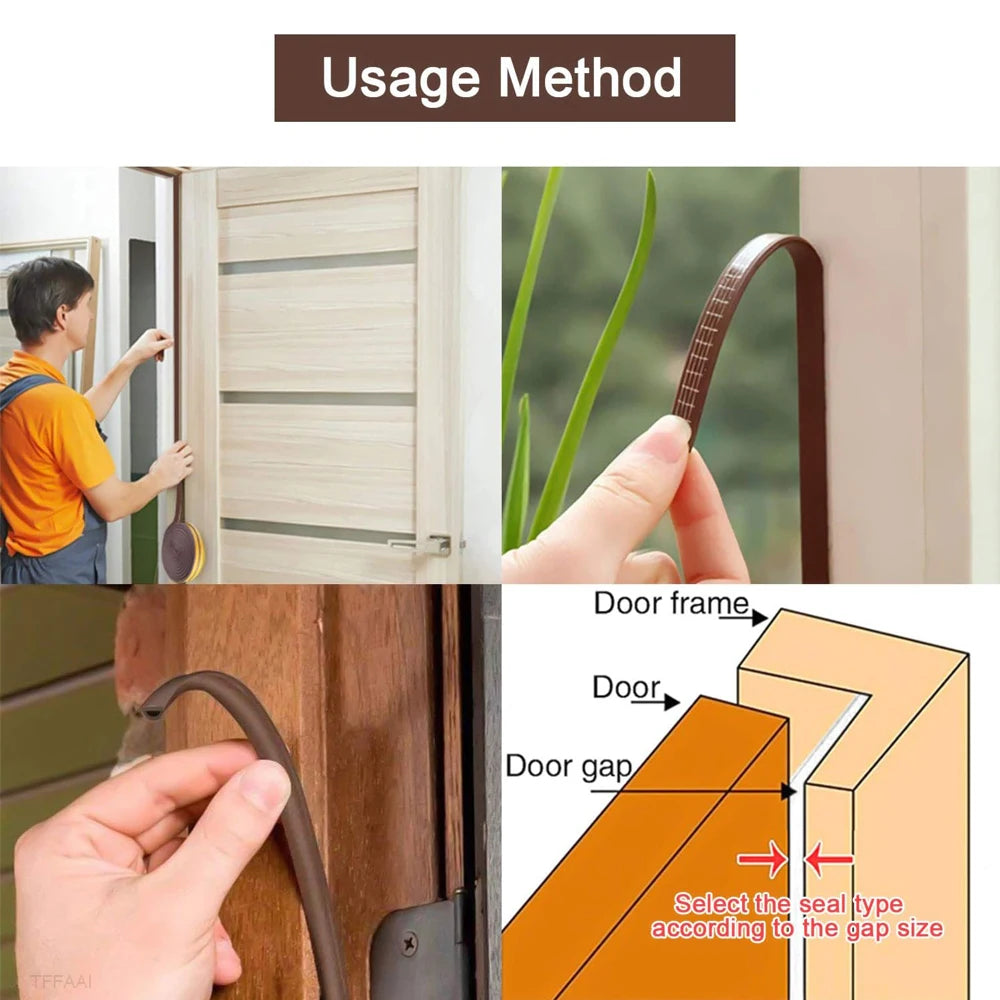 Door Insulation Seal Strip Tape Self-adhesive Acoustic