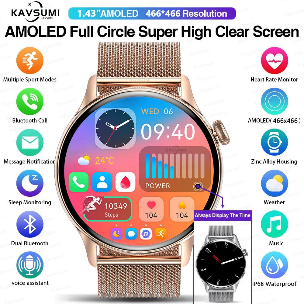 NFC Smart Watch Amoled HD GPS Track Sports Heart Rate