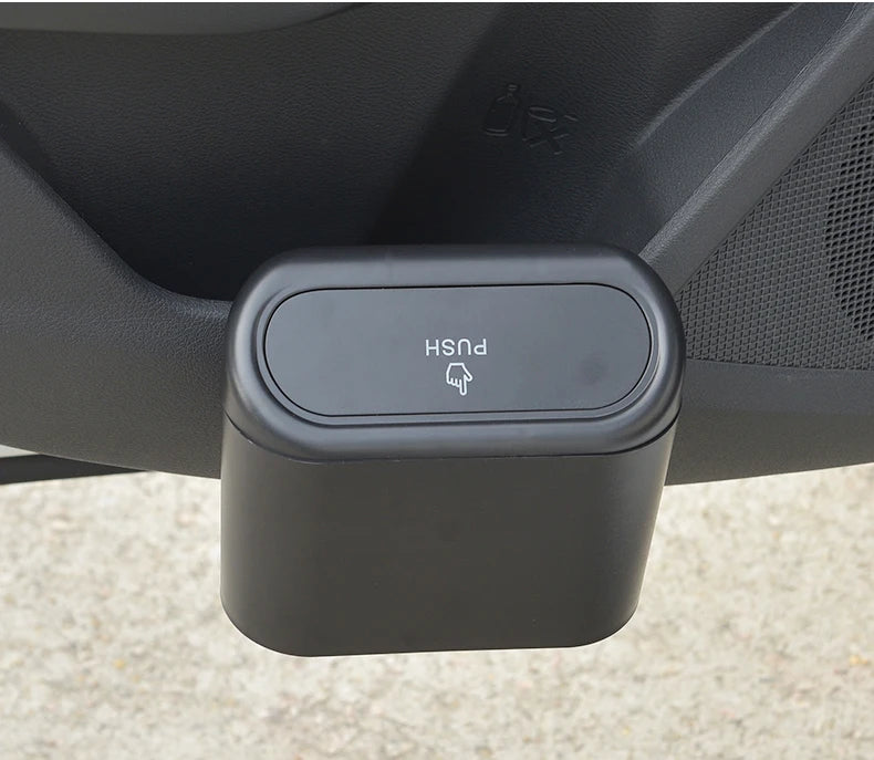 Car Trash Bin Kit Black Square Pressing With Lid