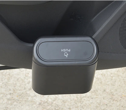 Car Trash Bin Kit Black Square Pressing With Lid