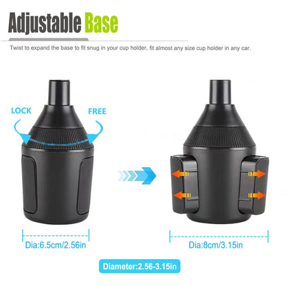 360° Adjustable Car Cup Holder Universal Car Phones Mount