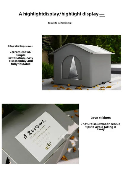 Stray Cat Dog House Waterproof Outdoor Winter Pet Cave