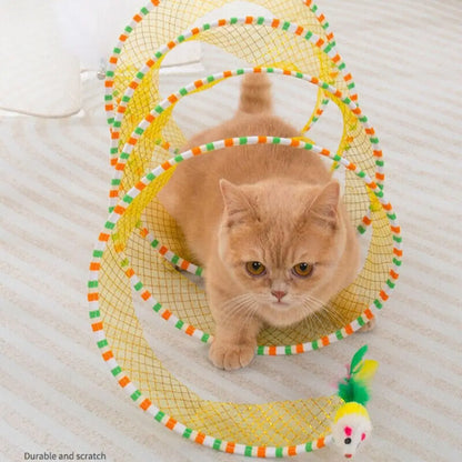 Creative Foldable Cat Coil Tunnel Toys Stretchable