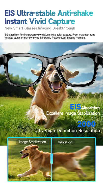 AI Smart Glasses with 8MP Camera Video Recording 100+ Languages