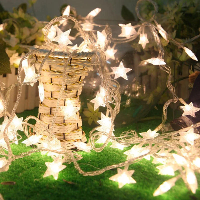 1.5M/3M/6M/10M 80Leds Star String Lights Christmas Garland